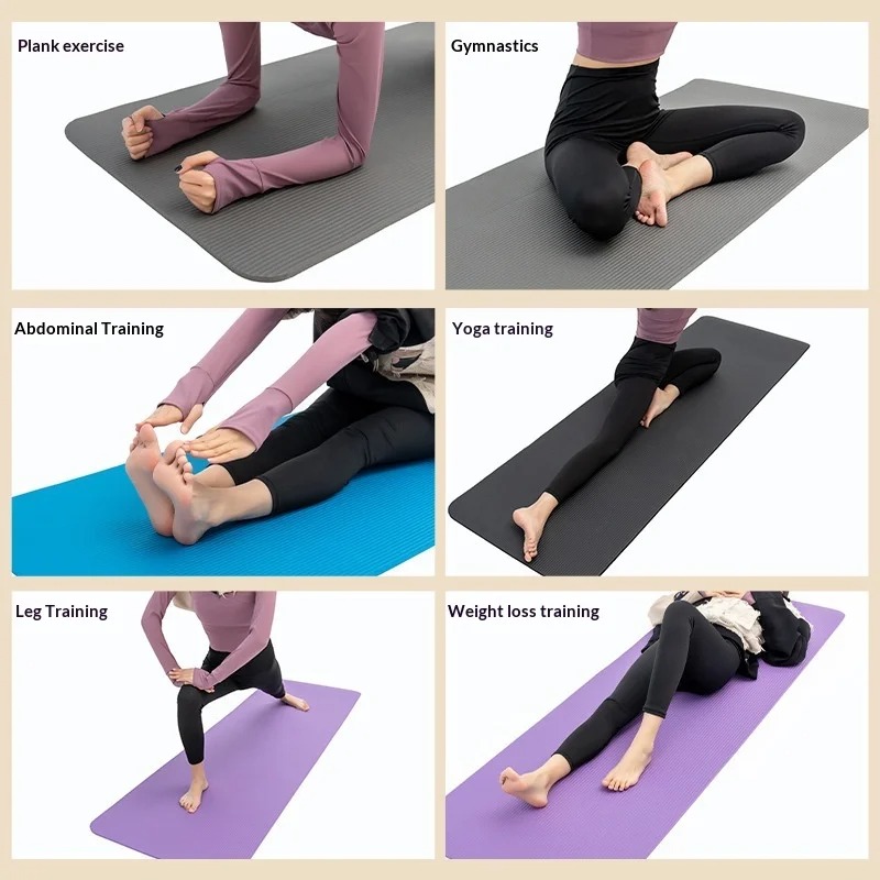 特厚滑り止めヨガマット、衝撃吸収、幅広ピラティスフィットネス - Mat Pilates Yoga のレビューと価格