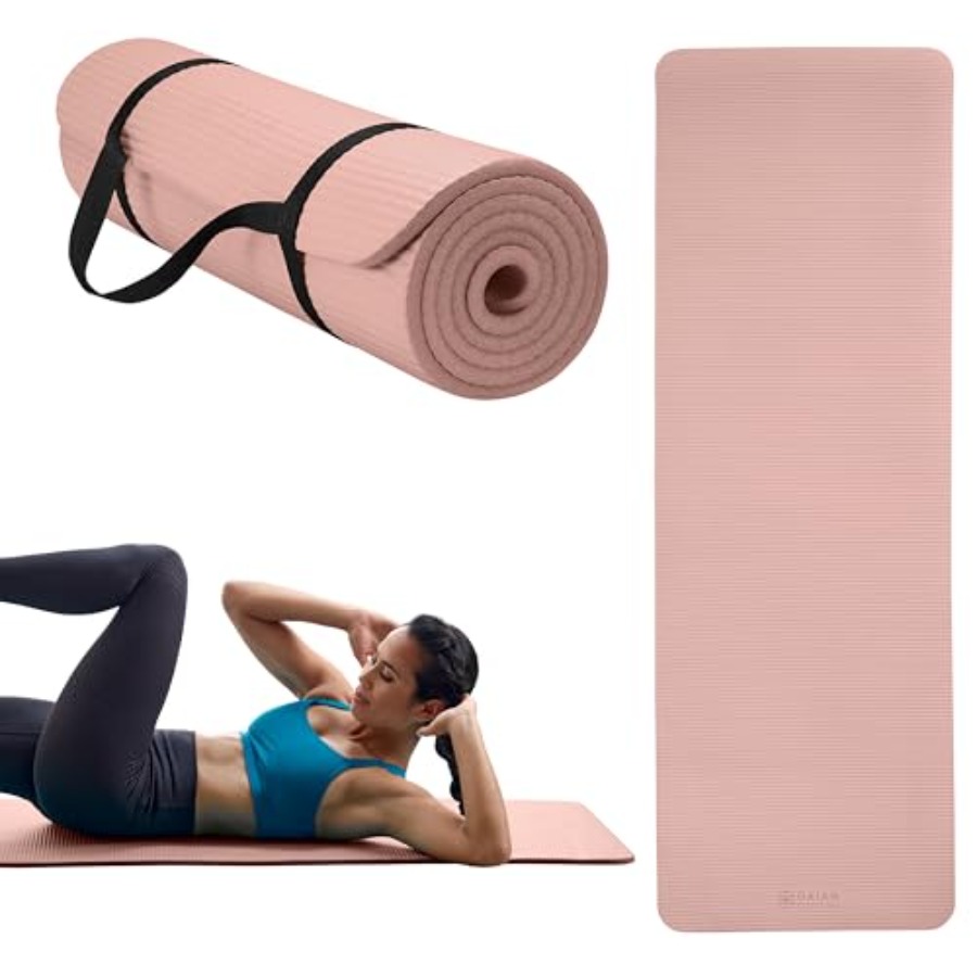 厚手のヨガマット、簡単な留め具付きキャリングストラップ付きエ - Pilates Yoga Joint のレビューと価格