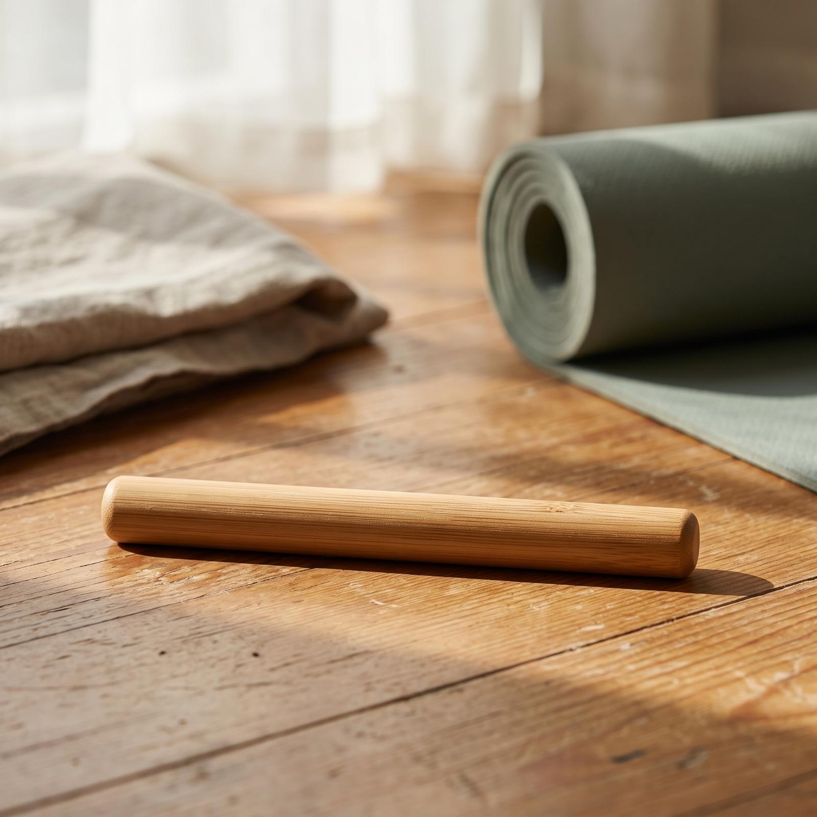 竹製ヨガ膝用セラピーロッド。体のバランスと関節の位置を整え、 - Pilates Yoga Joint のレビューと価格
