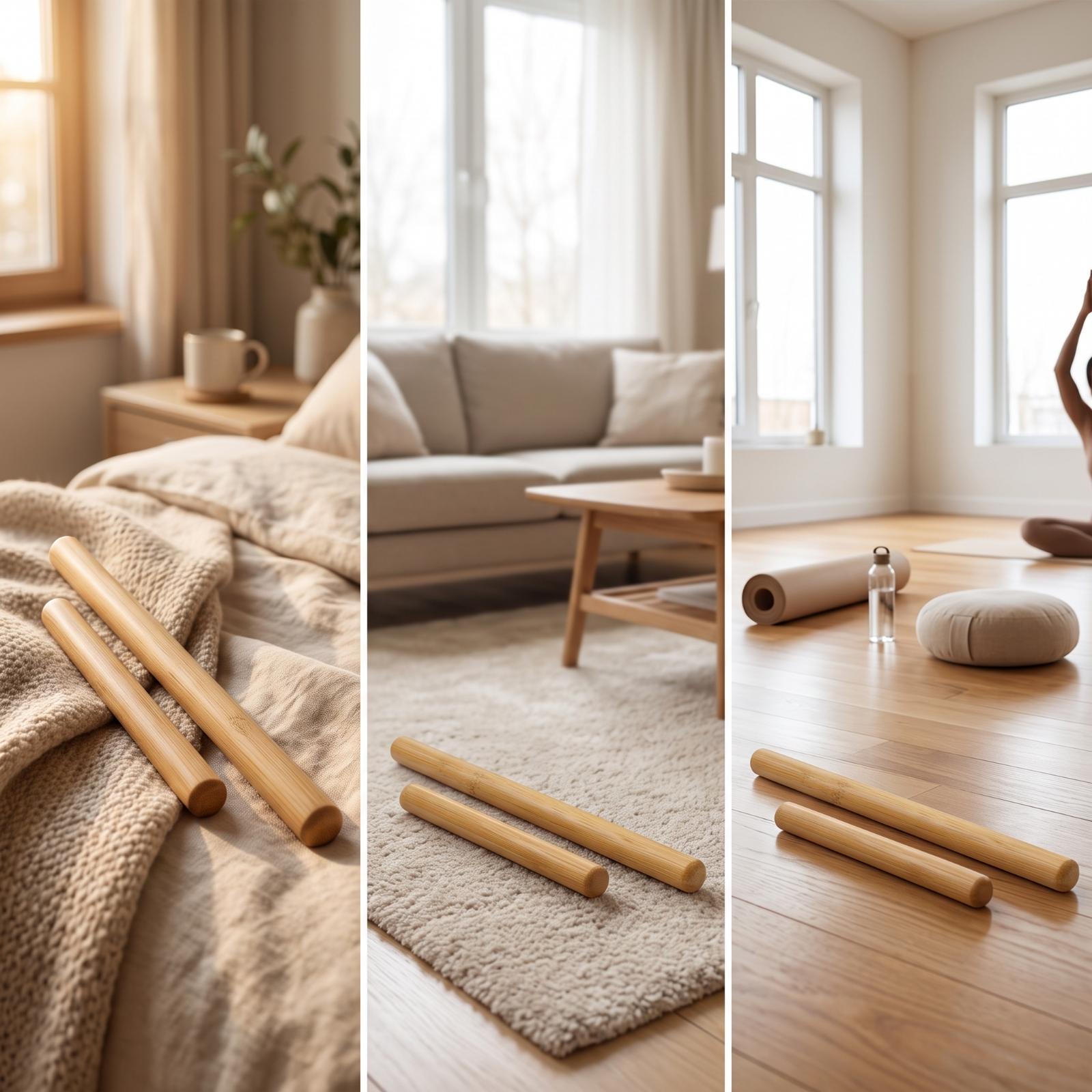 耐久性のある竹製ヨガ膝棒：ピラティス練習、バランス補助、関節 - Pilates Yoga Joint のレビューと価格