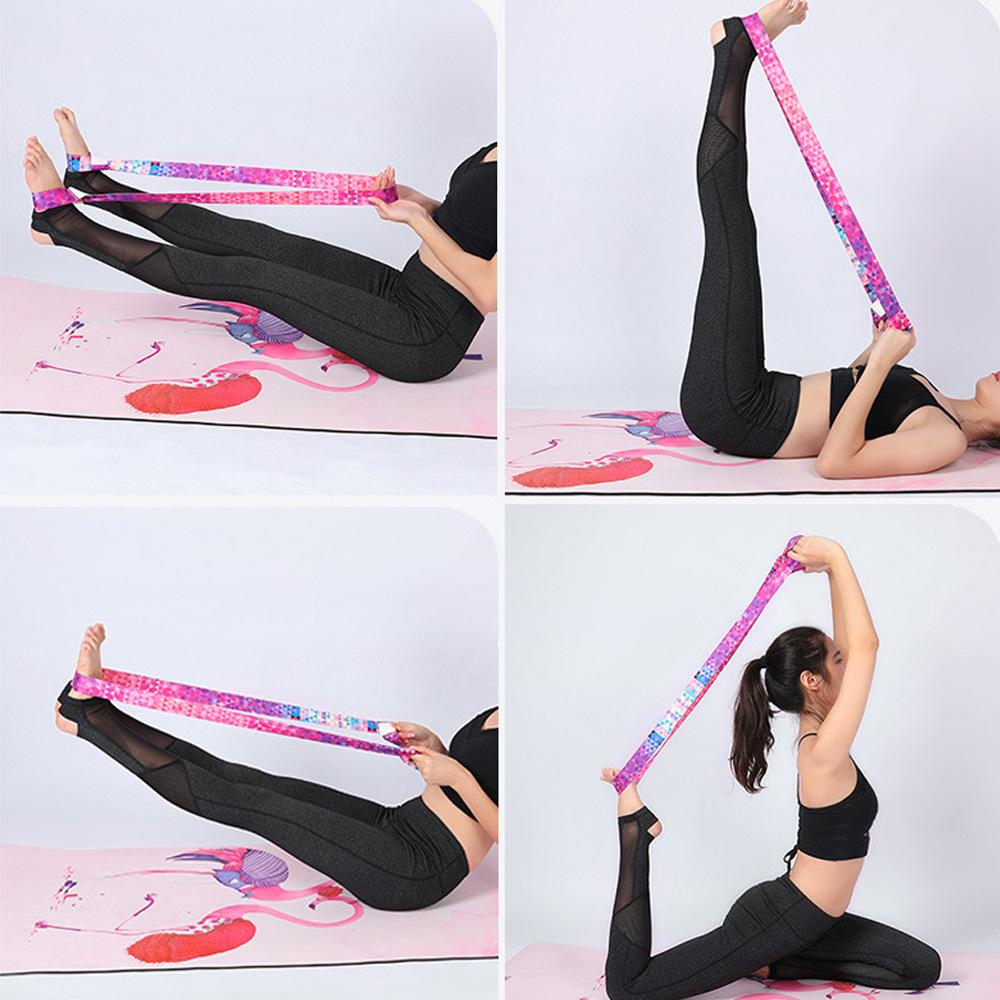 マルチカラーヨガマットストラップベルト弾性調節可能なヨガベル - Mat Pilates Yoga のレビューと価格